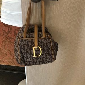 Authentic Christian Dior Brown Canvas Handbag